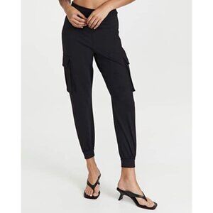 Susana Monaco Soft‎ High Rise Cargo Jogger Pants in Black USA Revolve Size Small